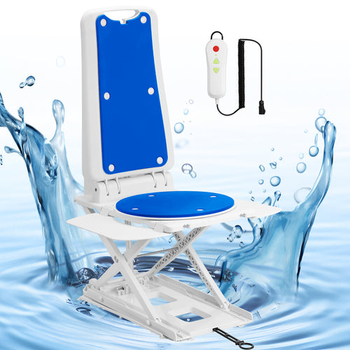 Electric Floor Lift for Seniors – Remote-Control Seat Lift, 308 lbs Capacity, IPX8 Waterproof, Lightweight & Portable