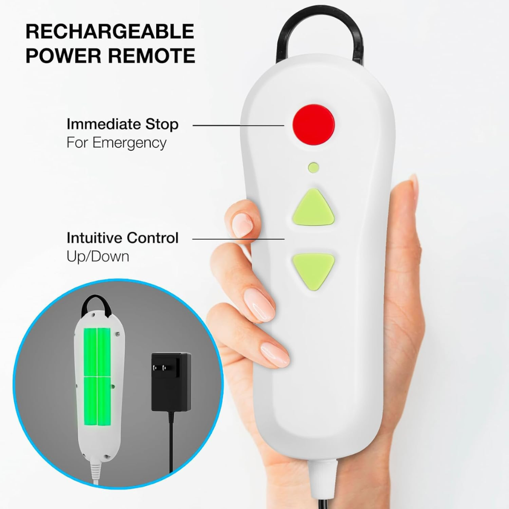 Electric Floor Lift for Seniors – Remote-Control Seat Lift, 308 lbs Capacity, IPX8 Waterproof, Lightweight & Portable